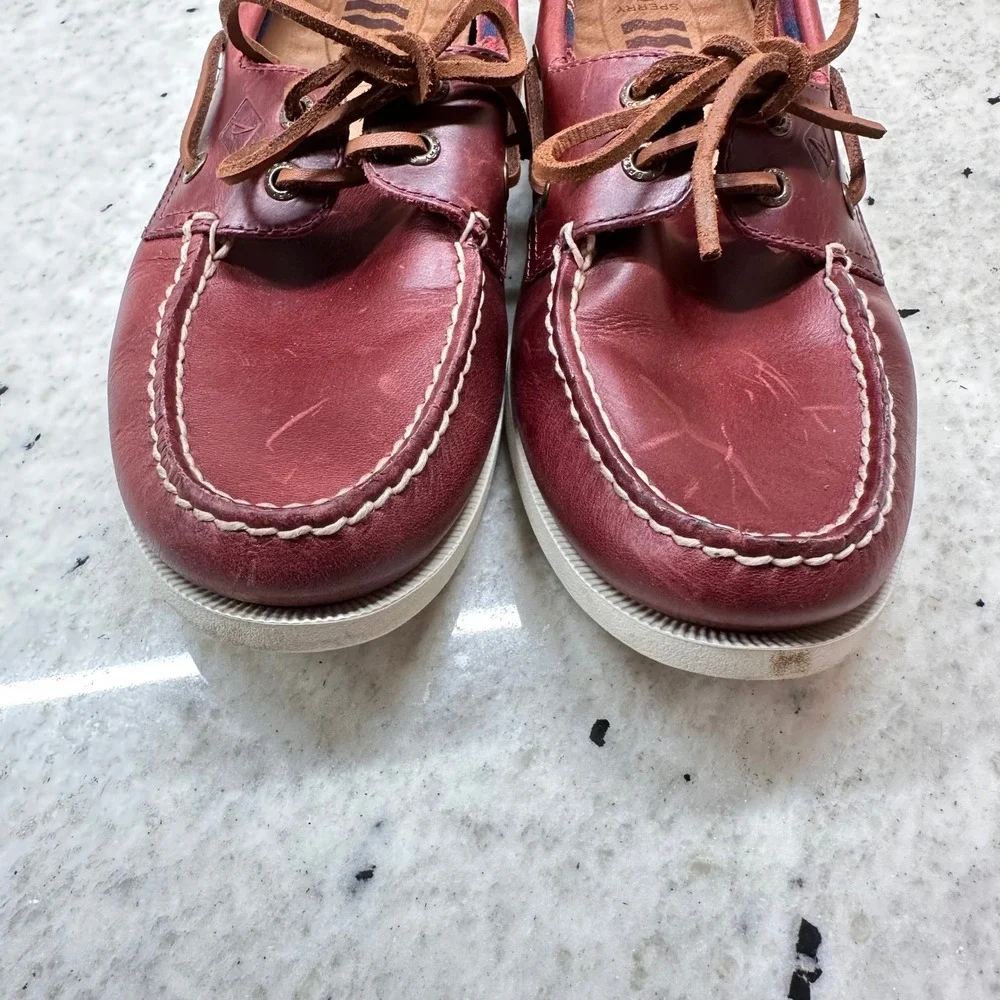 Sperry Boat Shoes Men Oxblood Leather Plushwave Authentic Original Ivy League 8M